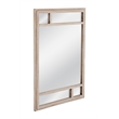 Pemberly Row Geometric Coastal Wall Mirror in White Wash Wood