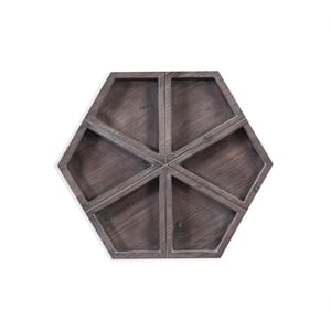 Pemberly Row Octagonal 3D Wood Wall Hanging in Weathered Gray