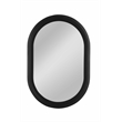 Pemberly Row Oval Farmhouse Wall Mirror in Matte Black Resin