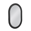 Pemberly Row Oval Farmhouse Wall Mirror in Matte Black Resin