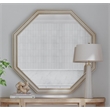 Pemberly Row Octagonal Wall Mirror in Plated Silver Engineered Wood
