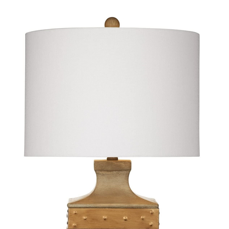 Pemberly Row Modern Hand Crafted Resin Table Lamp in Dark Concrete