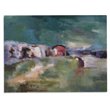 Pemberly Row Impressionist Hand Painted Farmhouse Canvas in Red