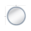 Pemberly Row Coastal Round Wall Mirror with Rope Motif in Blue