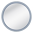 Pemberly Row Coastal Round Wall Mirror with Rope Motif in Blue