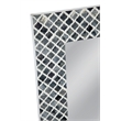 Pemberly Row Scalloped Lattice Wall Mirror in Gray and White