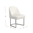 Pemberly Row Modern Boucle Dining Chair in Ivory Brushed Silver