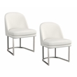 Pemberly Row Modern Boucle Dining Chair in Ivory Brushed Silver