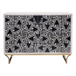 Pemberly Row Whitewash Bone and Resin Bar Cabinet in Gold Base