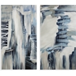 Pemberly Row Modern Oversized Hand Painted Canvas Wall Art in Blue