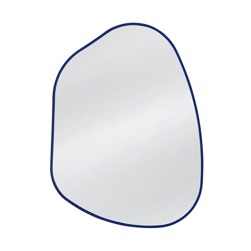 Pemberly Row Asymmetrical Wall Mirror in Navy Blue Engineered Wood