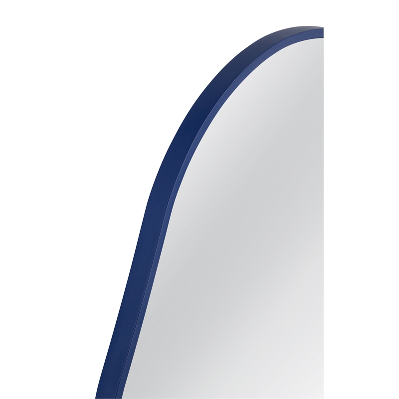 Pemberly Row Asymmetrical Wall Mirror in Navy Blue Engineered Wood