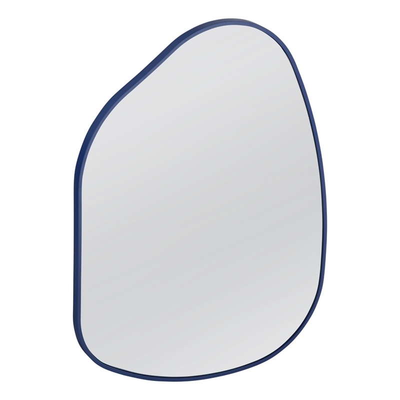 Pemberly Row Asymmetrical Wall Mirror in Navy Blue Engineered Wood
