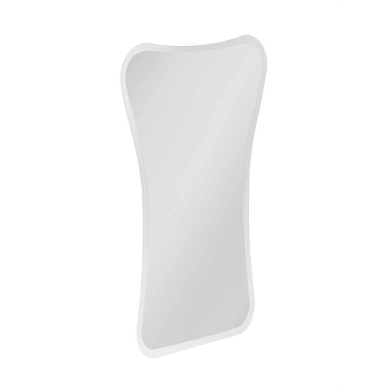 Pemberly Row Contemporary Hourglass Shape Wall Mirror in Clear