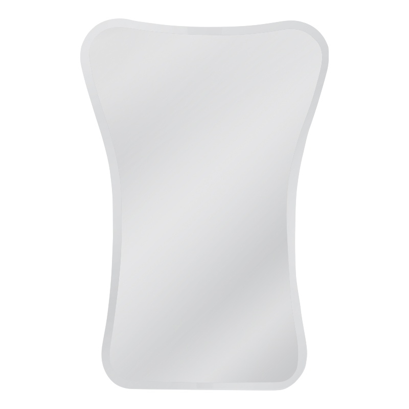 Pemberly Row Contemporary Hourglass Shape Wall Mirror in Clear