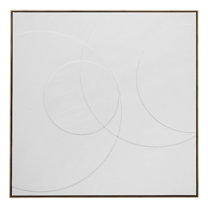 Pemberly Row Modern Circular Relief Fabric Wall Hanging in Gold