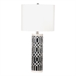 Pemberly Row Hand Crafted Bone and Resin Table Lamp in Black