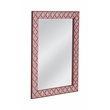 Pemberly Row Geometric Boho Wall Mirror in Maroon and White Resin