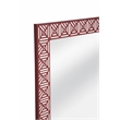 Pemberly Row Geometric Boho Wall Mirror in Maroon and White Resin