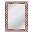 Pemberly Row Geometric Boho Wall Mirror in Maroon and White Resin