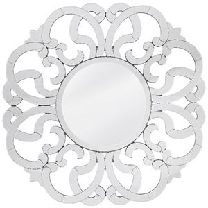 Pemberly Row Contemporary Glam Scrolling Clear Glass Wall Mirror