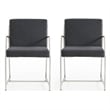 Pemberly Row Contemporary Stainless Steel Dining Chair Set of 2