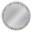 Pemberly Row Modern Round Bone Frame Wall Mirror in Blue and White