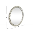 Pemberly Row Modern Round Bone Frame Wall Mirror in Blue and White