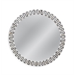 Pemberly Row Modern Round Bone Frame Wall Mirror in Blue and White
