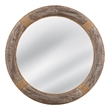 Pemberly Row Round Wood Wall Mirror with Rope Detail in Natural