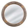 Pemberly Row Round Wood Wall Mirror with Rope Detail in Natural