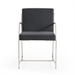 Pemberly Row Polished Stainless Steel Dining Chair in Dark Gray