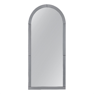 Pemberly Row Arched Floor Mirror in Smoked Mirrored Glass Frame