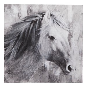 Pemberly Row Modern Hand Painted Gallery Wrapped Canvas in Gray