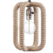 Pemberly Row Modern Hand Crafted Rope and Metal Pendant in Natural