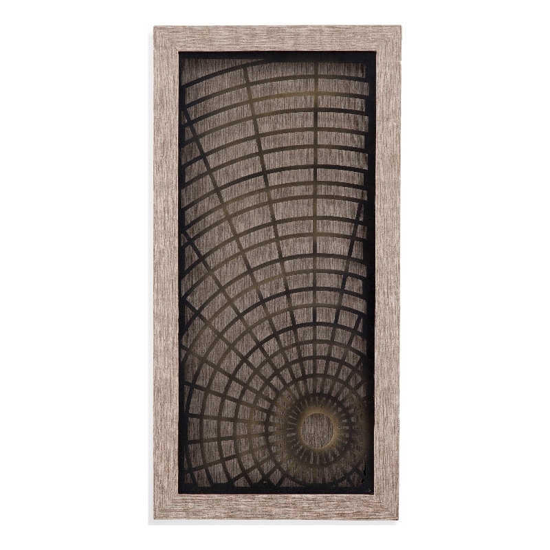 Pemberly Row Iron Spiderweb Shadowbox Wall Art in Black Frame