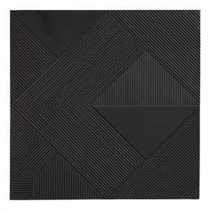 Pemberly Row Hand Carved Geometric Wall Hanging in Black Matte