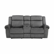 Pemberly Row 2-Piece Power Reclining Sofa Set with Nailhead Trim in Charcoal