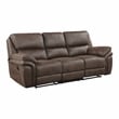 Pemberly Row Polished Microfiber 2-Piece Push-Back Reclining Sofa Set in Brown