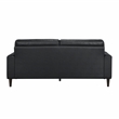 Pemberly Row 2-Piece Top Grain Leather Match Sofa Set with Wood Legs in Black