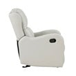 Pemberly Row Faux Leather Glider Manual Recliner 300 lbs Capacity in Taupe
