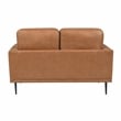Pemberly Row Polished Microfiber Loveseat with Bolster Pillows in Brown