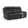Pemberly Row 2-Piece Top Grain Leather Power Reclining Sofa Set in Black