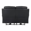 Pemberly Row 2-Piece Top Grain Leather Power Reclining Sofa Set in Black