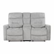 Pemberly Row 2-Piece Chenille Reclining Sofa Set with Console in Gray