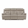Pemberly Row 2-Piece Top Grain Leather Reclining Sofa Set in Latte
