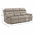 Pemberly Row 2-Piece Top Grain Leather Reclining Sofa Set in Latte