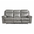 Pemberly Row Faux Leather 2-Piece Manual Reclining Sofa Set with USB in Gray