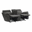 Pemberly Row Microfiber 2-Piece Manual Reclining Sofa Set with Console in Gray