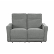 Pemberly Row Chenille 2-Piece Power Lay-Flat Reclining Sofa Set with USB in Gray